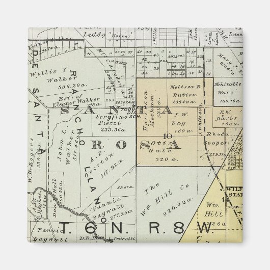 カリフォルニア州ソノマ郡22 マグネット (正面)