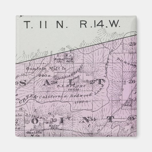 カリフォルニア州ソノマ郡36 マグネット (正面)