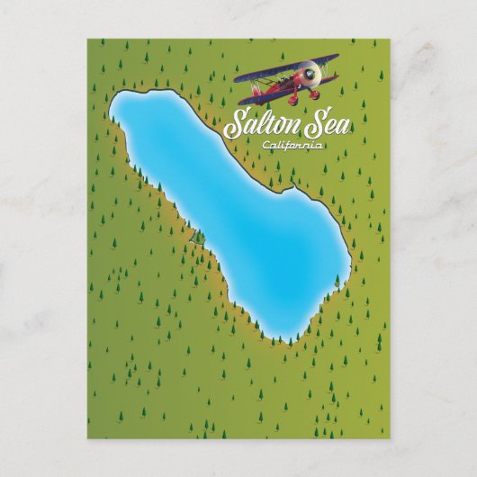 カリフォルニア州ソルトン湖アメリカ地図 ポストカード (正面)