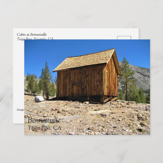 カリフォルニア州タイオガパスのベンネットビルのキャビン ポストカード (正面/裏面)