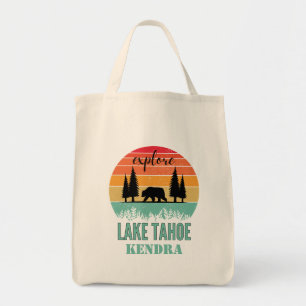 カリフォルニア州タホ湖のレトロなクマのオリジナルグッズ トートバッグ
