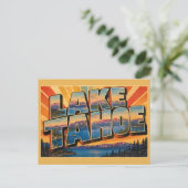 カリフォルニア州タホ湖 アルパイン湖 山岳アート ポストカード (スタンド正面)