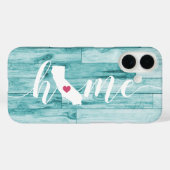 カリフォルニア州ターコイズウッドルック Case-Mate iPhoneケース (裏面 (横))