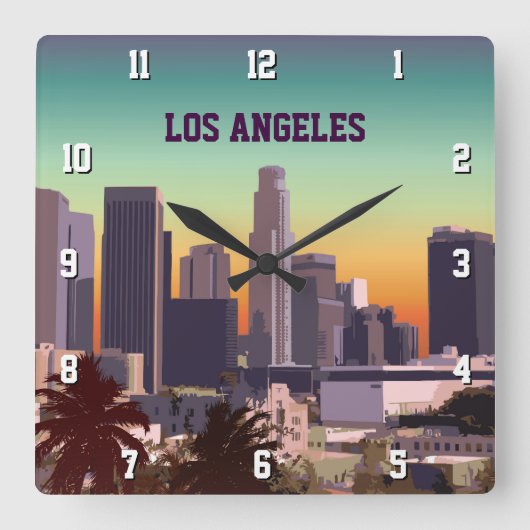 カリフォルニア州ダウンタウンロサンゼルス スクエア壁時計 (正面)