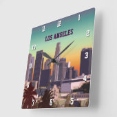 カリフォルニア州ダウンタウンロサンゼルス スクエア壁時計 (傾斜)