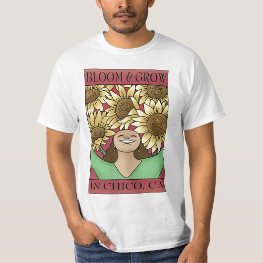 カリフォルニア州チコで花開く Tシャツ (正面)