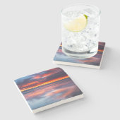 カリフォルニア州チャネル諸島の夕焼け ストーンコースター (横)