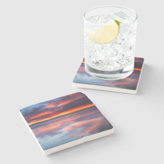 カリフォルニア州チャネル諸島の夕焼け ストーンコースター (横)