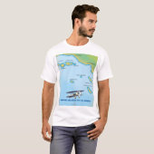 カリフォルニア州チャンネル諸島の地図 Tシャツ (正面フル)