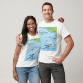 カリフォルニア州チャンネル諸島の地図 Tシャツ (ユニセックス)