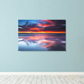 カリフォルニア州チャンネル諸島上空の夕日 キャンバスプリント (インサイチュ (ウッドフロア))