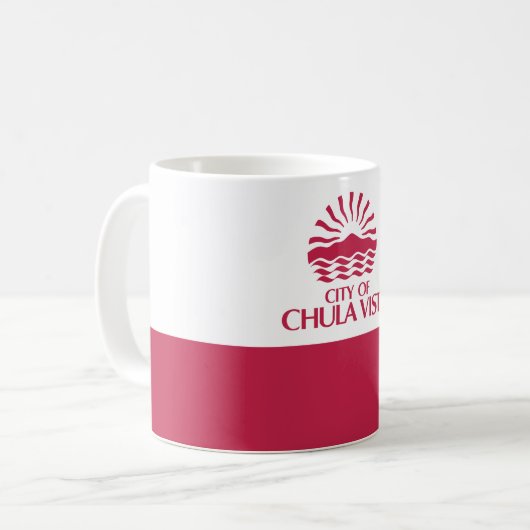 カリフォルニア州チュラビスタ州旗 コーヒーマグカップ (正面左)