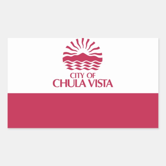 カリフォルニア州チュラビスタ州旗 長方形シール (正面)
