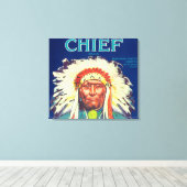 カリフォルニア州チーフオレンジラベルレッドランズ キャンバスプリント (インサイチュ (ウッドフロア))