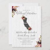 カリフォルニア州デスティネーションウェディング招待状 招待状 (正面)