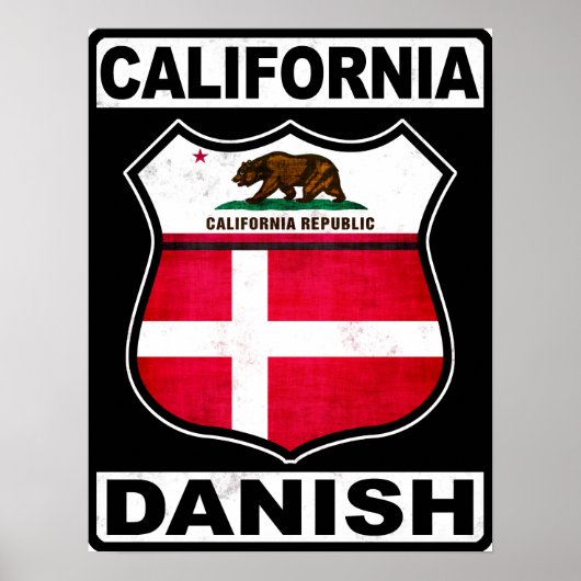 カリフォルニア州デンマークアメリカン ポスター (正面)