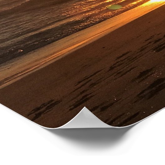 カリフォルニア州ニューポートビーチの夕日 ポスター (角)