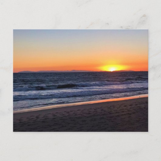 カリフォルニア州ニューポートビーチの夕日 ポストカード (正面)