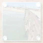 カリフォルニア州ニューポートビーチピアから表示 ガラスコースター (裏面)