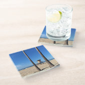 カリフォルニア州ニューポートビーチブラックリー ガラスコースター (アングル)