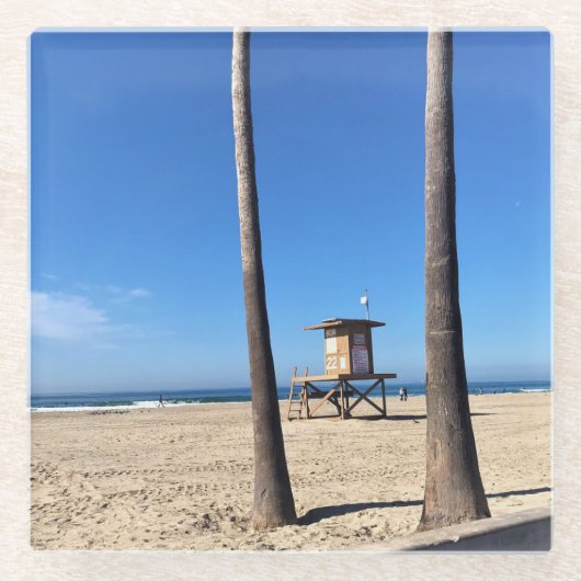 カリフォルニア州ニューポートビーチブラックリー ガラスコースター (正面)