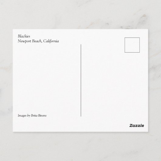 カリフォルニア州ニューポートビーチブラックリー ポストカード (裏面)