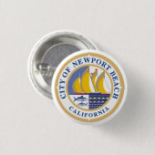 カリフォルニア州ニューポートビーチ市印 缶バッジ (正面&裏面)