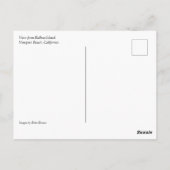 カリフォルニア州ニューポートビーチ、バルボア島からの眺め ポストカード (裏面)