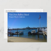 カリフォルニア州ニューポートビーチ、バルボア島からの眺め ポストカード (正面/裏面)