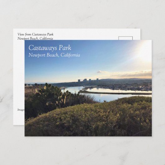 カリフォルニア州ニューポートビーチ、Castaways Parkから表示 ポストカード (正面/裏面)