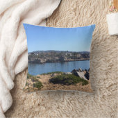 カリフォルニア州ニューポート州ウェッジビーチからの表示 クッション (ブランケット)