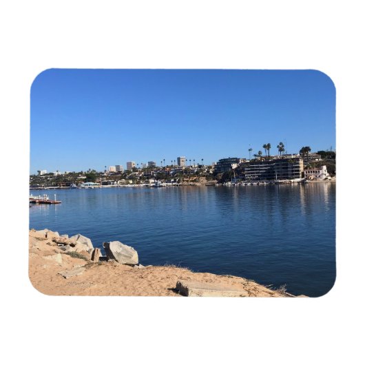 カリフォルニア州ニューポート州ウェッジビーチからの表示 マグネット (横)