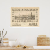 カリフォルニア州ネバダ市パノラママップ1856 (1184A) ポスター (キッチン)