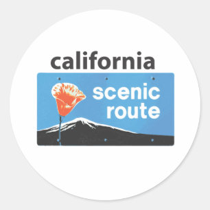 カリフォルニア州ハイウェーの景色のルートの交通標識 ラウンドシール
