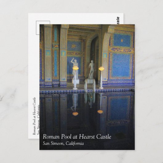 カリフォルニア州ハースト城のローマンプール ポストカード (正面/裏面)