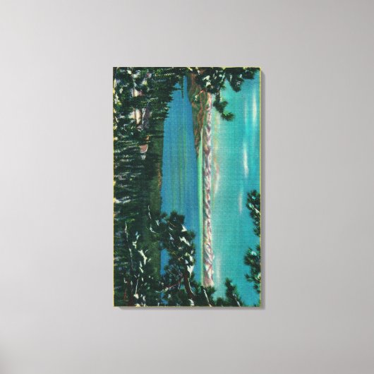 カリフォルニア州バラハイウェイ湖タホから眺める キャンバスプリント (正面)