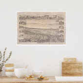 カリフォルニア州バークレー。パノラママップ1891 (0099A) – 復元 ポスター (キッチン)