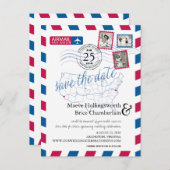 カリフォルニア州バージニア州の所在地Airmail日付を保存 案内ポストカード (正面/裏面)