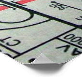 カリフォルニア州バーストウヴィンテージ地図ポスター ポスター (角)