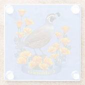 カリフォルニア州バードウズイルゴールデンポピー ガラスコースター (裏面)