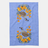 カリフォルニア州バードウズイルゴールデンポピー キッチンタオル (縦)