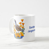 カリフォルニア州バードウズイルゴールデンポピー コーヒーマグカップ (正面左)