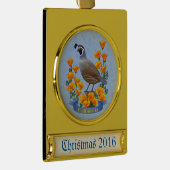 カリフォルニア州バードウズイルゴールデンポピー ゴールドプレートバナーオーナメント (右)