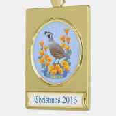 カリフォルニア州バードウズイルゴールデンポピー ゴールドプレートバナーオーナメント (左)