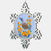 カリフォルニア州バードウズイルゴールデンポピー スノーフレークピューターオーナメント (右)