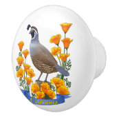 カリフォルニア州バードウズイルゴールデンポピー セラミックノブ (右)