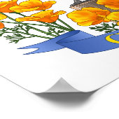 カリフォルニア州バードウズイルゴールデンポピー ポスター (角)