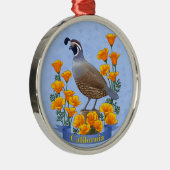 カリフォルニア州バードウズイルゴールデンポピー メタルオーナメント (右)