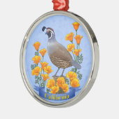 カリフォルニア州バードウズイルゴールデンポピー メタルオーナメント (左)