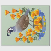 カリフォルニア州バードウズイルゴールデンポピー ラッピングペーパー (フラット)